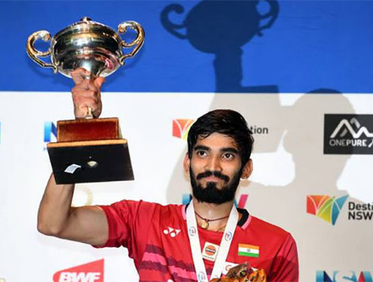 Kidambi Srikanth beats Chen Long to win Australia Open Super Series. (photo: AP)
