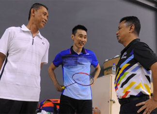 Misbun Sidek, Lee Chong Wei & BAM President Mohamad Norza Zakaria. (photo: Bernama)