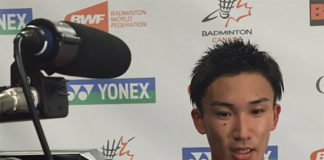 Kento Momota is one victory away for winning his first international title after bagging India Open on April 3, 2016. (photo: jsports_shuttle)