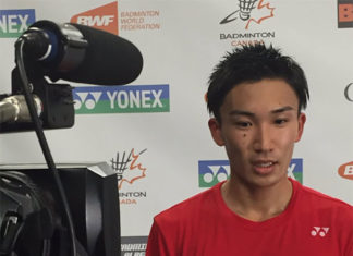 Kento Momota is one victory away for winning his first international title after bagging India Open on April 3, 2016. (photo: jsports_shuttle)