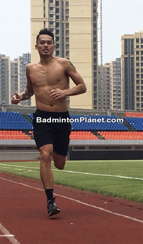 Lin Dan undergoes endurance exercise as part of his training for the 2017 World Championships.