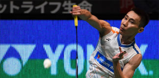 Lee Chong Wei achieves the fastest badminton smash in competition (male) with 417km/h. (photo: AP)
