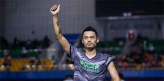 Perhaps Lin Dan is trying to conserve his energy for next week's French Open. (photo: AP)