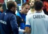 Peter Gade (middle) has been actively involved in grooming young badminton talents after his retirement from professional badminton. (photo: AP)