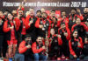 Carolina Marin and the Hyderabad Hunters celebrate winning the 2017-2018 Vodafone Premier Badminton League (PBL) title. (photo: PBL)