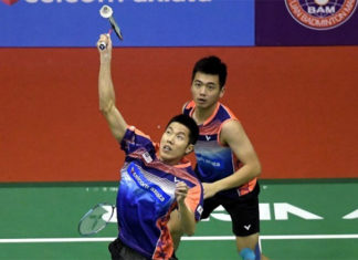 It'll be interesting to see whether Goh V Shem/Tan Wee Kiong can beat the reigning World Champions Zhang Nan/Liu Cheng twice in one week. (photo: AP)
