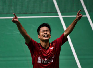 Anthony Sinisuka Ginting advances to the Indonesia Masters final. (photo: AP)