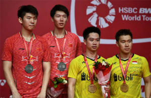 Kevin Sanjaya Sukamuljo/Marcus Fernaldi Gideon are the most dominant men's doubles pair in the world presently. (photo: AP)