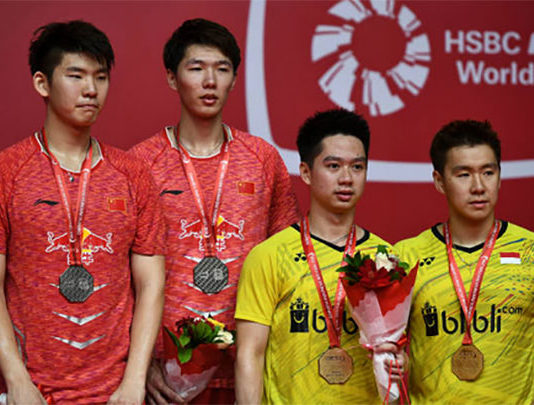 Kevin Sanjaya Sukamuljo/Marcus Fernaldi Gideon are the most dominant men's doubles pair in the world presently. (photo: AP)