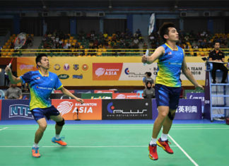 Goh V Shem/Tan Wee Kiong win the only point for the Malaysian team against China in the 2018 BATC Men's team Semi-final tie. (photo: AP)