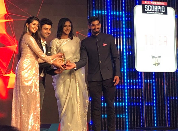 PV Sindhu and Kidambi Srikanth accept the TOISA awards. (photo: rajeshkalra) PV Sindhu and Kidambi Srikanth accept the TOISA awards. (photo: rajeshkalra)