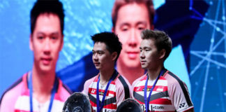 Kevin Sanjaya Sukamuljo/Marcus Fernaldi Gideon sure will guaranteed Indonesia one point through men's doubles. (photo: AP)