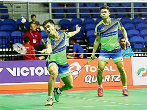 Shia Chun Kang/Tan Wee Gieen are only one match away from winning the 2018 Orleans Masters. (photo: AP)