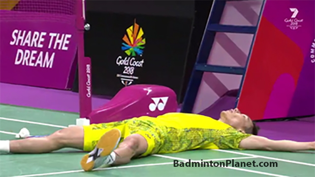 Lee Chong Wei beats World No. 1 Kidambi Srikanth 19-21, 21-14, 21-14 to win men's singles gold at the 2018 Commonwealth Games