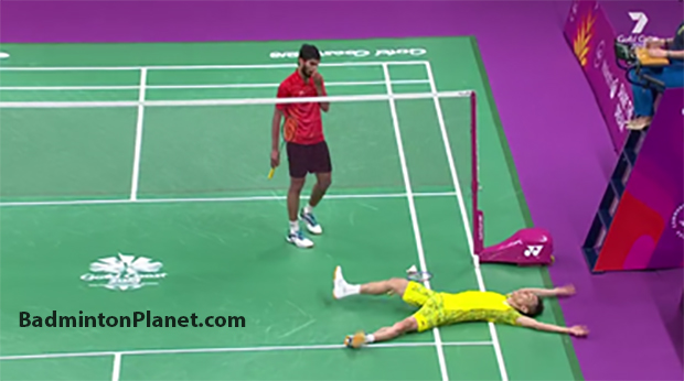 Lee Chong Wei beats World No. 1 Kidambi Srikanth 19-21, 21-14, 21-14 to win men's singles gold at the 2018 Commonwealth Games