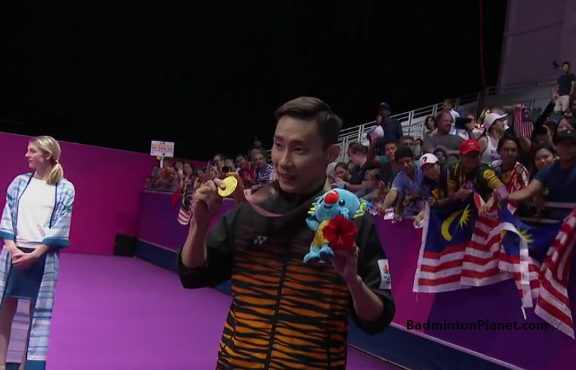Lee Chong Wei beats World No. 1 Kidambi Srikanth 19-21, 21-14, 21-14 to win men's singles gold at the 2018 Commonwealth Games