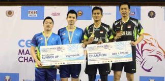 Mohammad Ahsan/Hendra Setiawan win their first title of 2018 by beating Aaron Chia/Soh Wooi Yik in three sets. (photo: BAM)