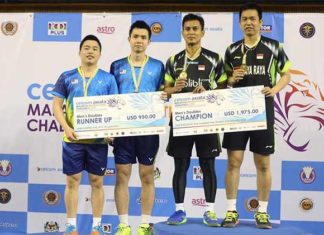 Mohammad Ahsan/Hendra Setiawan win their first title of 2018 by beating Aaron Chia/Soh Wooi Yik in three sets. (photo: BAM)