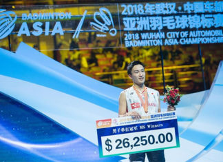 Kento Momota wins men's singles title at 2018 Badminton Asia Championships. (photo: AFP)