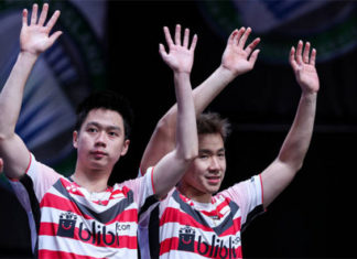 Marcus Fernaldi Gideon/Kevin Sanjaya Sukamuljo hoping to put up a good show in front of home crowd at the 2018 Asian Games. (photo: AFP)