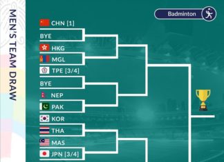 2018 Asian Games badminton men's team draw. (photo: Asian Games)
