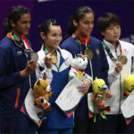 PV Sindhu, Tai Tzu Ying, Saina Nehwal, Akane Yamaguchi (from left). (photo: AFP)