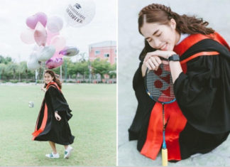 Ratchanok Intanon earns bachelor degree from Bangkokthonburi University. (photo: Ratchanok Intanon's FB)