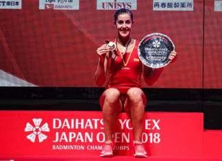 Carolina Marin wins the 2018 Japan Open title. (photo: AFP)