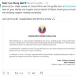 BAM confirms Lee Chong Wei is returning to Malaysia on Sunday Official statement from BAM. (photo: Lee Chong Wei's Twitter)