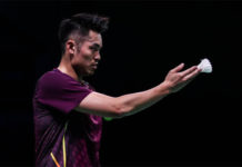 Lin Dan exits the 2018 Denmark Open. (photo: AFP)