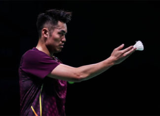 Lin Dan exits the 2018 Denmark Open. (photo: AFP)