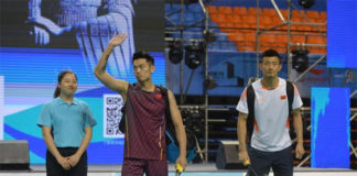 Lin Dan (left) and Chen Long are fighting for the only two men's singles spots available in Olympics with their teammate World No. 2 Shi Yuqi. (photo: AFP)