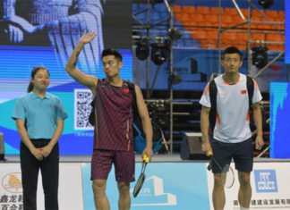 Lin Dan (left) and Chen Long are fighting for the only two men's singles spots available in Olympics with their teammate World No. 2 Shi Yuqi. (photo: AFP)