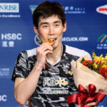 Son Wan Ho poses for picture after winning the 2018 Korea Masters. (photo: AFP)