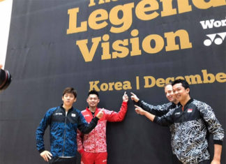 The Legends' Vision in Korea - Lee Yong-Dae, Lin Dan, Peter Gade, Taufik Hidayat (from Left). (photo: Yonex)