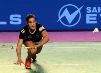 Carolina Marin wins smartest player of the tie after Monday's match against Zhang Beiwen. (photo: PBL)