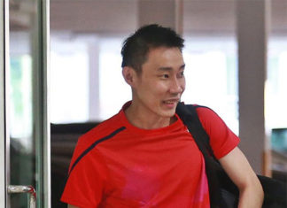 Lee Chong Wei looks positive and high energy on Monday. (photo: Bernama)
