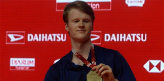 Anders Antonsen is another rising young badminton star from Denmark. (photo: Xinhua)