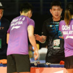 Chew Choon Eng coaches Chan Peng Soon/Goh Liu Ying during the 2019 Malaysia Masters. (photo: Bernama)