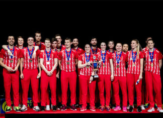 Denmark win their 17th European Mixed Team Championships title on Sunday. (photo: Badminton Europe/Koen Mutton)