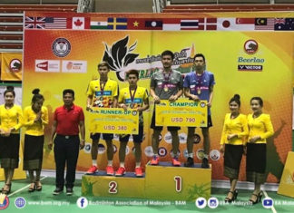 Congratulations to Low Juan Shen/Chooi Kah Ming for winning the Laos International Series. But seriously? Who could survive on such a small amount of prize money? (photo: BAM's Facebook)
