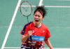 Goh Jin Wei advances to German Open semi-finals with hard-fought win against Zhang Beiwen on Friday. (photo: Bernama)