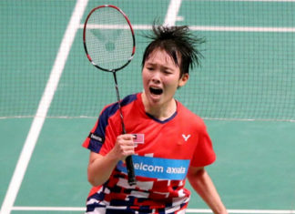 Goh Jin Wei advances to German Open semi-finals with hard-fought win against Zhang Beiwen on Friday. (photo: Bernama)