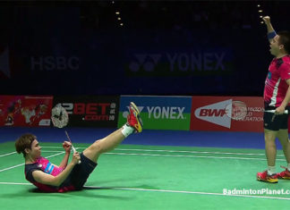 Aaron Chia/Soh Wooi Yik celebrate after beating the 2017 World Champions Liu Cheng/Zhang Nan in 2019 All England quarter-finals.