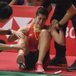Carolina Marin was in a lot of pain after sustaining a knee injury during the 2019 Indonesia Masters final. (photo:  Adek Berry/Afp/Getty Images)