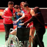 Gao Fangjie ruptures her left Achilles tendon. (photo: AFP)