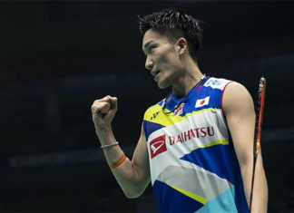 Kento Momota is on course to defend the Badminton Asia Championships title. (photo: Xinhua)