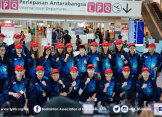 Malaysia's Sudirman Cup Squad departs for 2019 Sudirman Cup in Nanning, China. (photo: BAM)