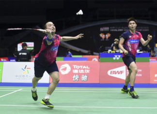 Aaron Chia/Soh Wooi Yik register a 0-1 career meeting record against either World No. 2 Takeshi Kamura/Keigo Sonoda or World No. 6 Hiroyuki Endo/Yuta Watanabe of Japan. (photo: AFP)