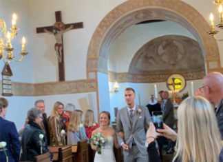 Mads Pieler Kolding marries girlfriend in a church. (photo: Mads Pieler Kolding's Instagram)